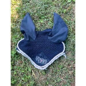 Top Rail Tack Navy Blue Horse Ear Bonnet